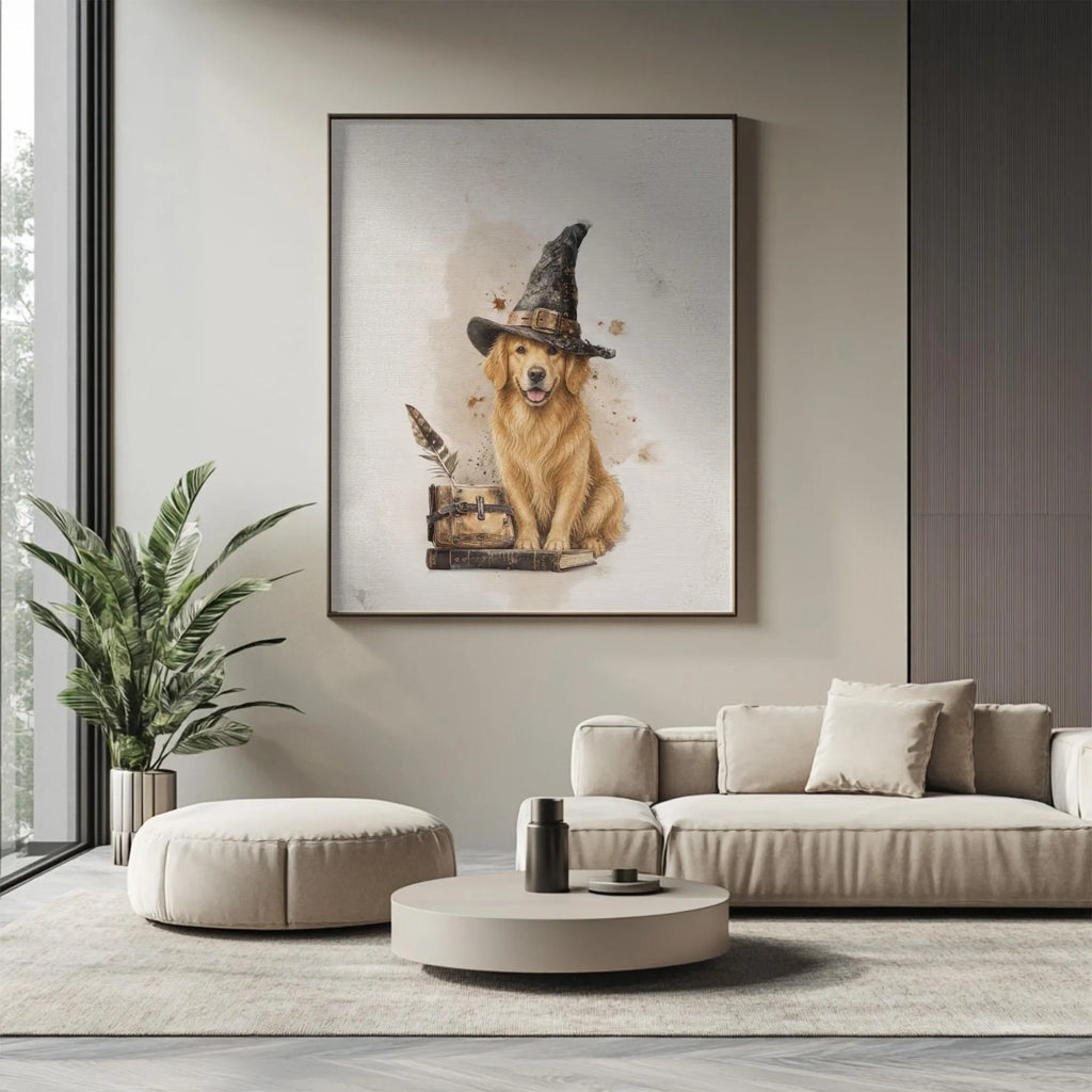 Golden Retriever Witch Poster