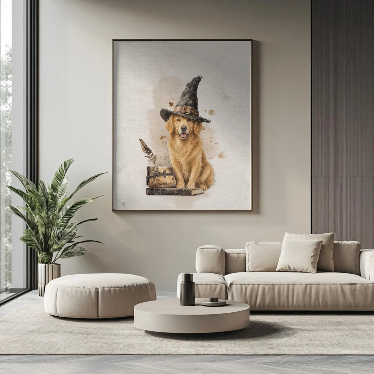 Golden Retriever Witch Poster