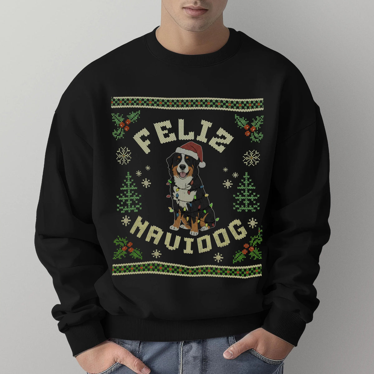 Bernese "Feliz Navidog" Christmas Sweatshirt