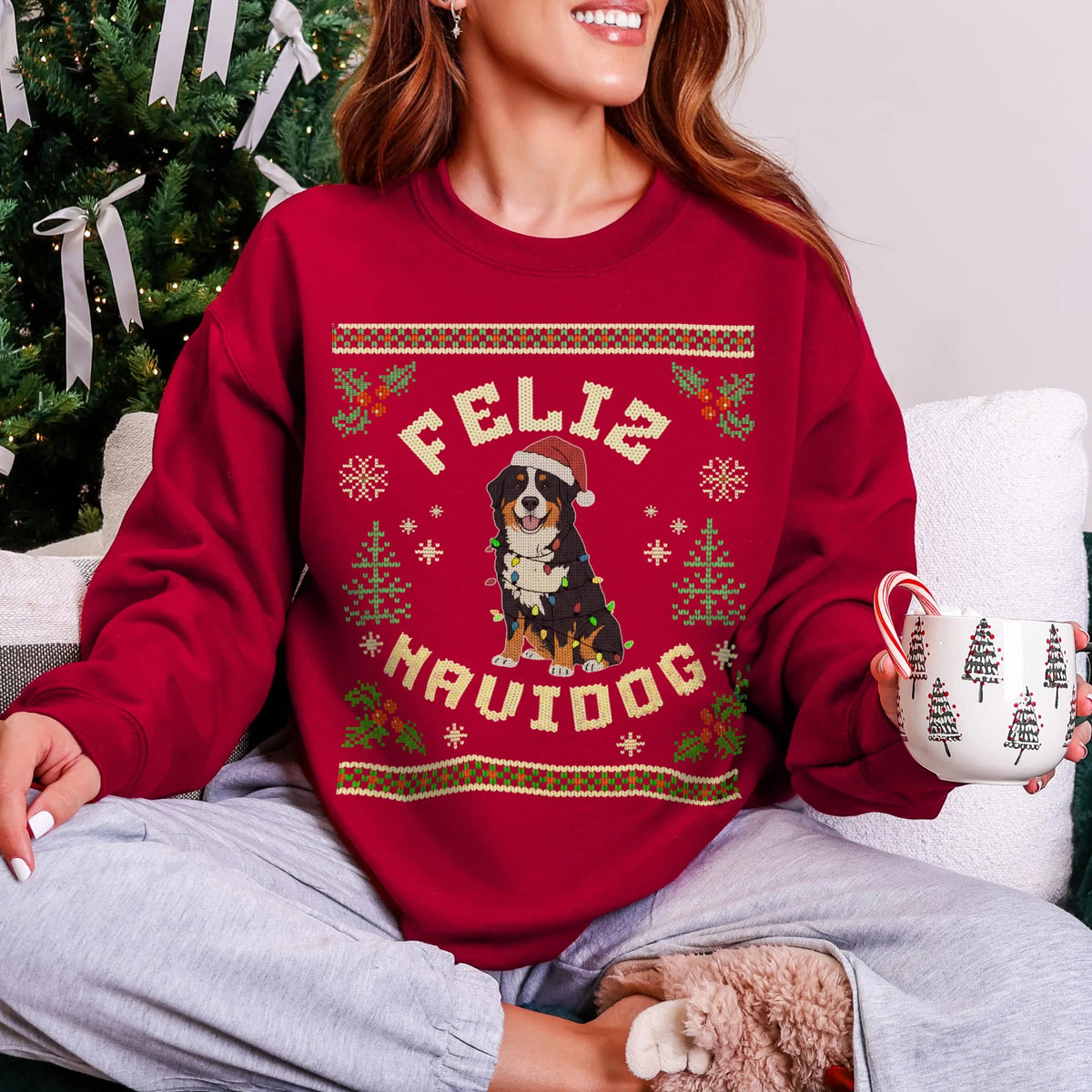 Bernese "Feliz Navidog" Christmas Sweatshirt