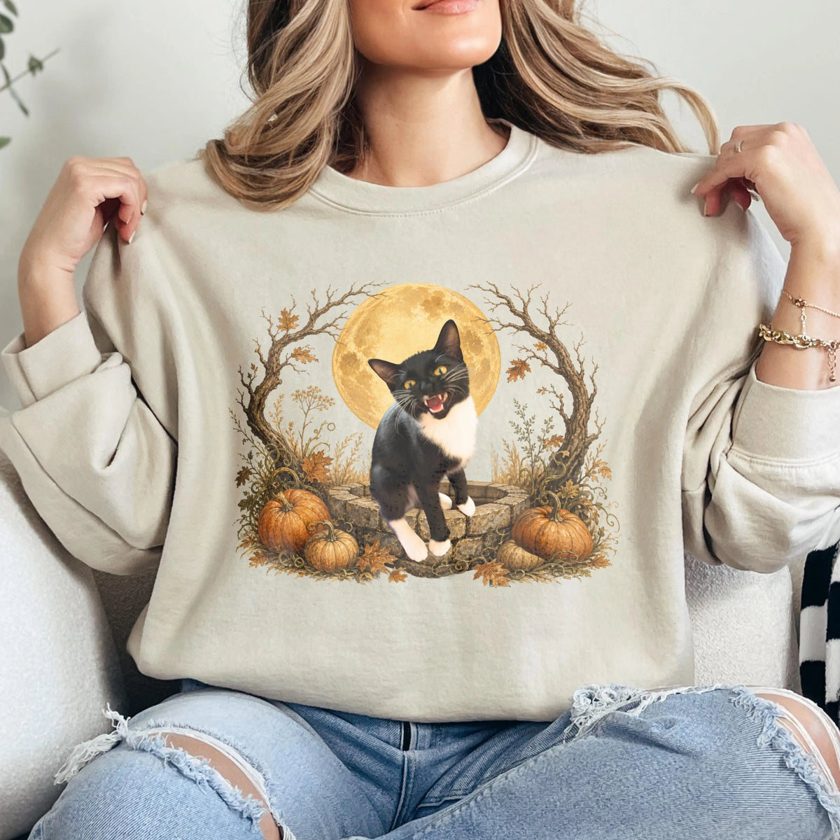 Custom Cat Halloween Sweatshirt
