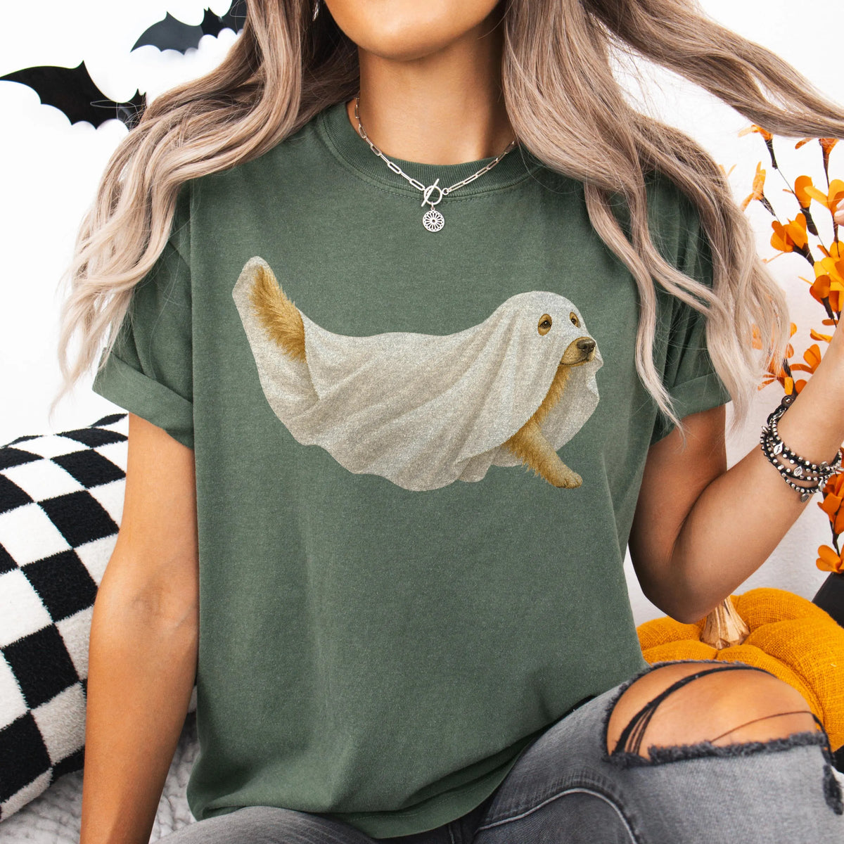 Ghost Golden Retriever Halloween Shirt