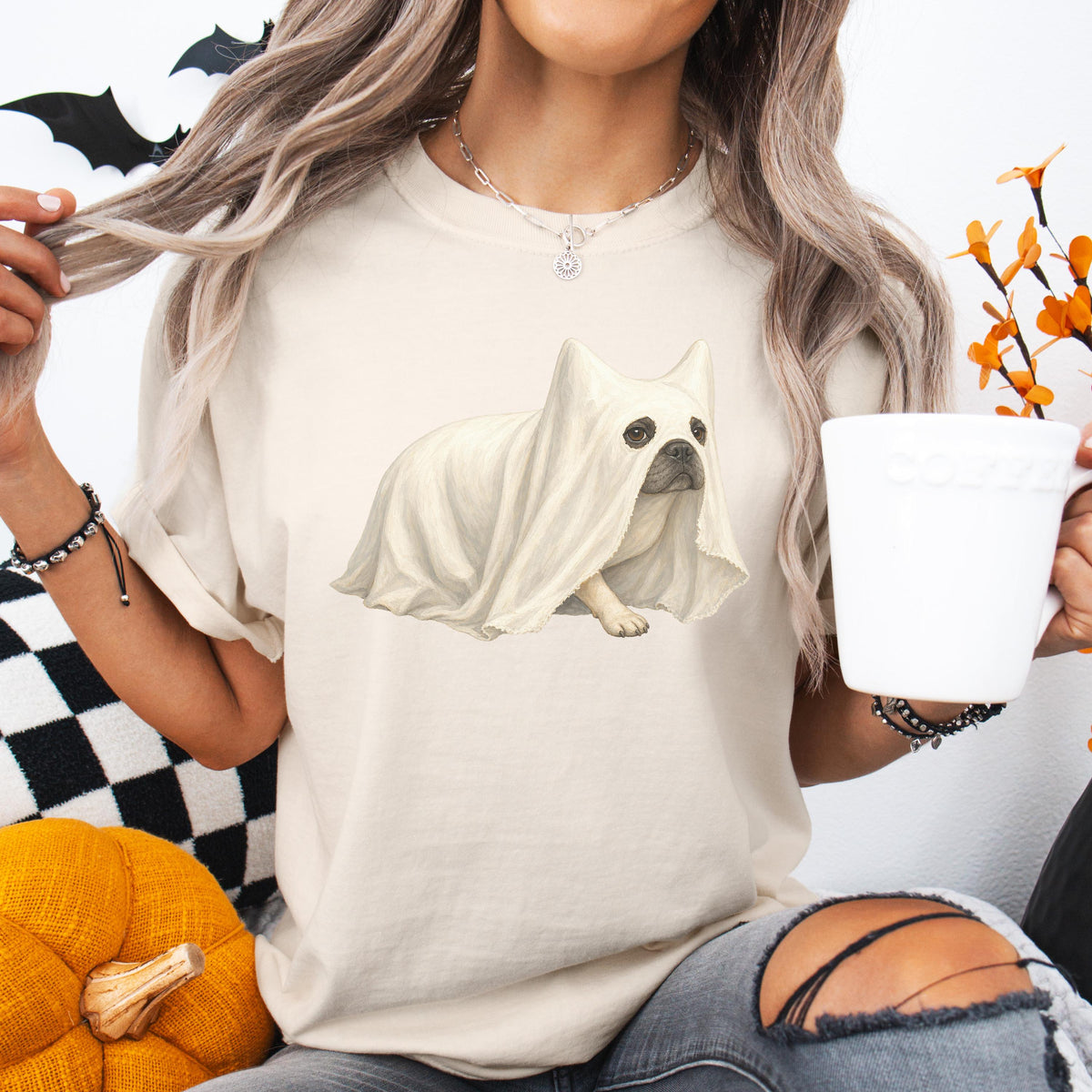 Ghost French Bulldog Halloween Shirt