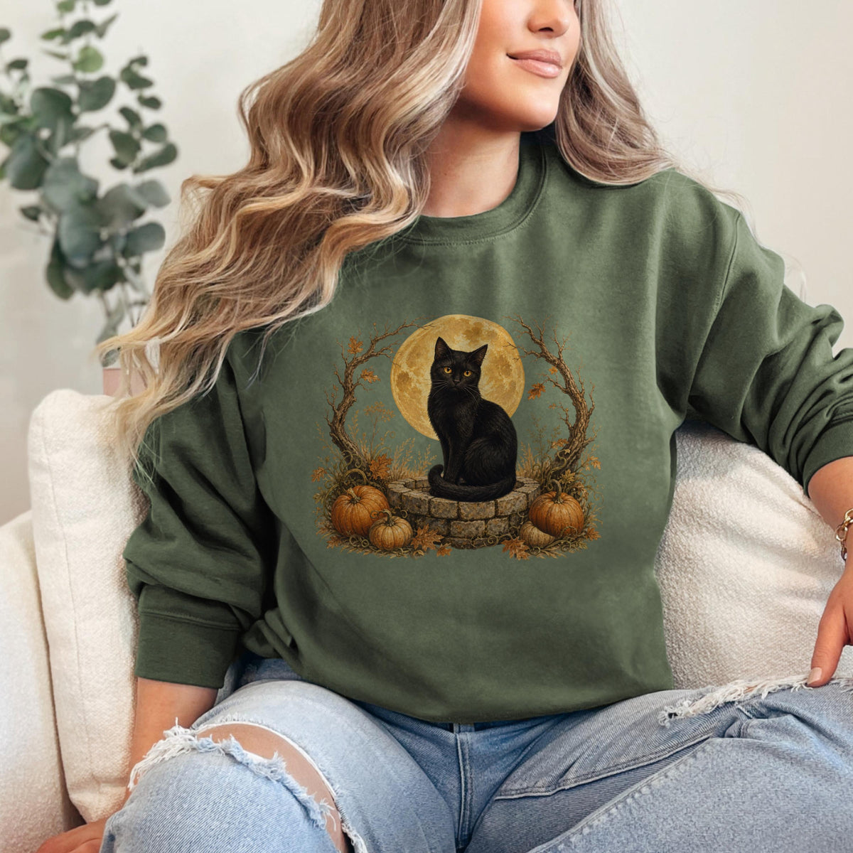 Witchy Black Cat Sweatshirt