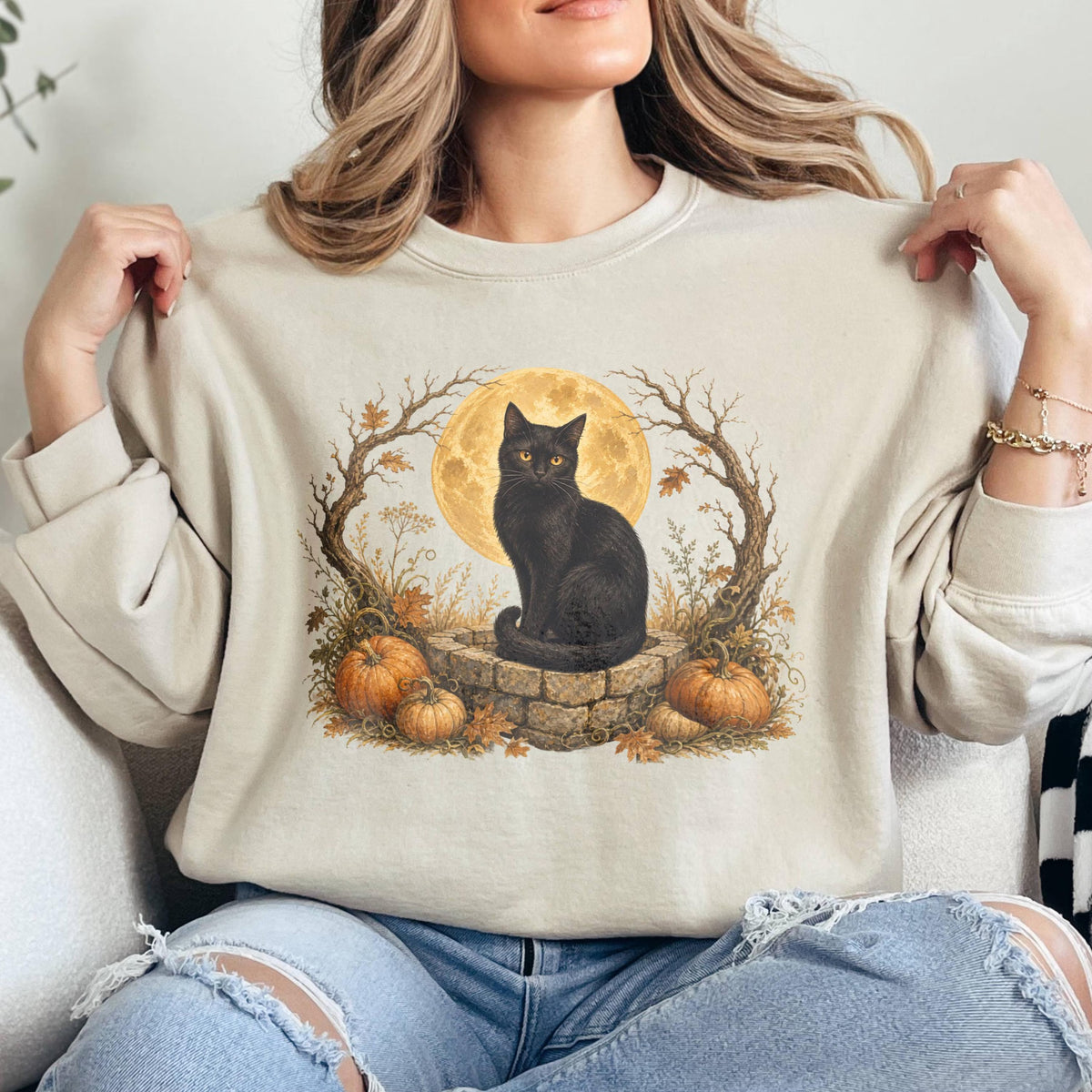 Witchy Black Cat Sweatshirt
