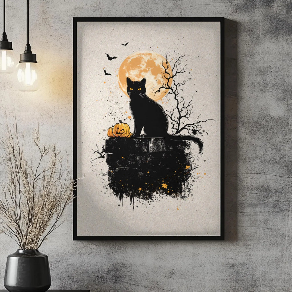 Black Cat Halloween Poster
