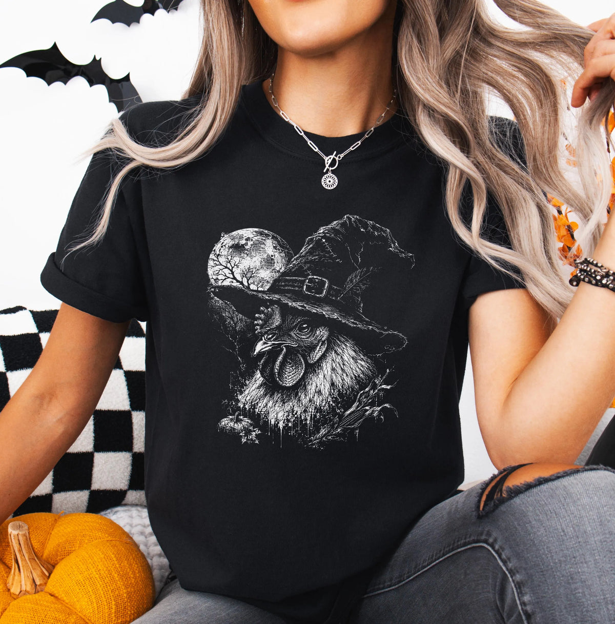 Witch Hat Chicken Halloween Shirt