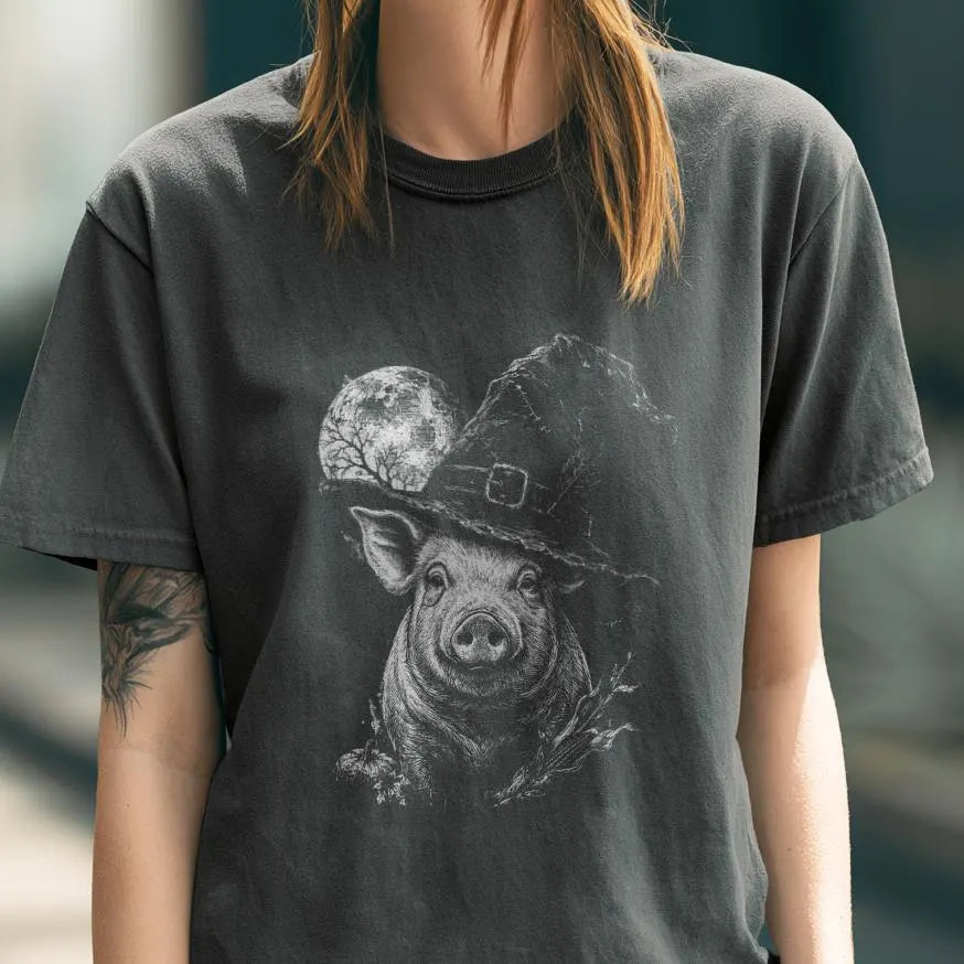 Pig Witch Hat Halloween Shirt