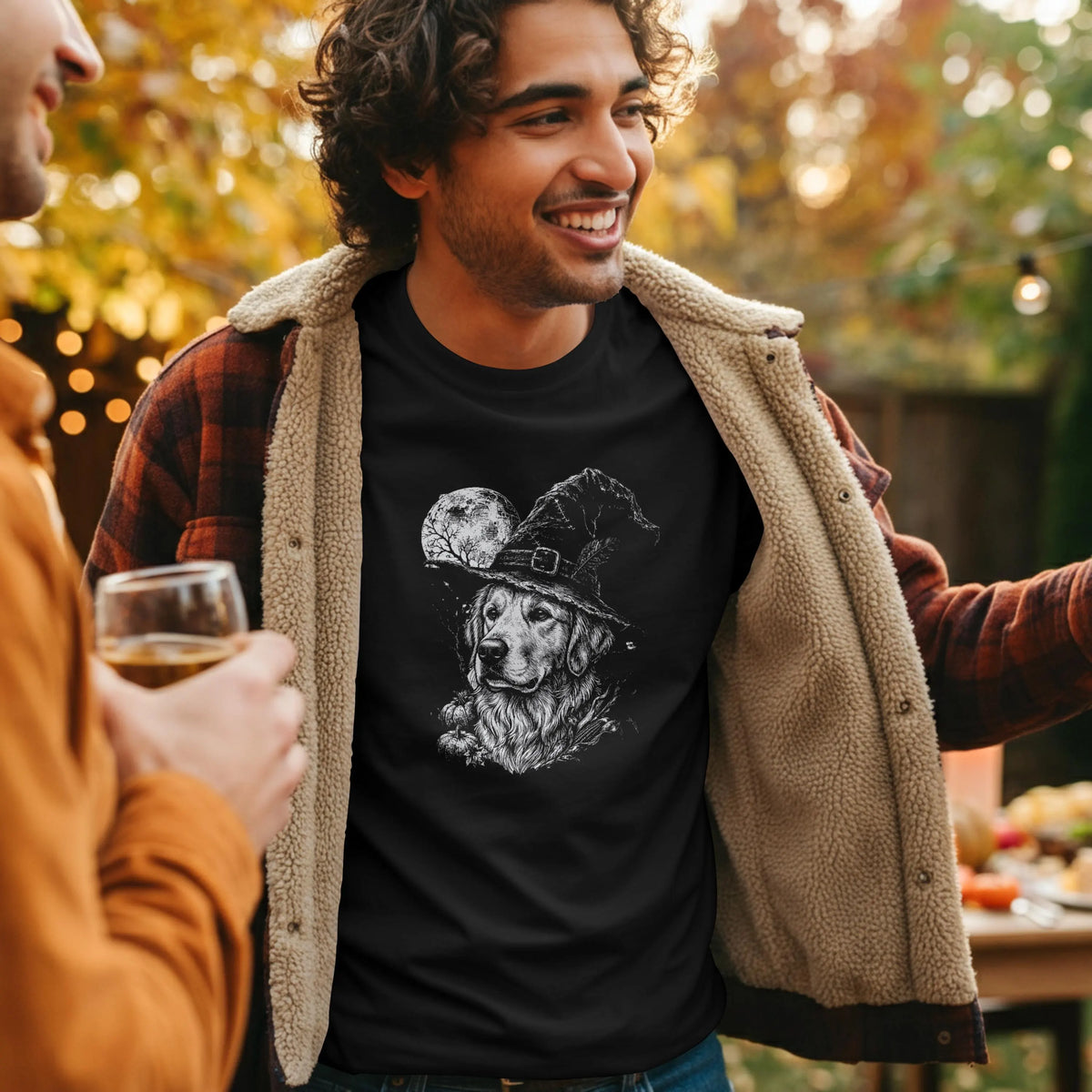 Golden Retriever Witch Hat Halloween Shirt