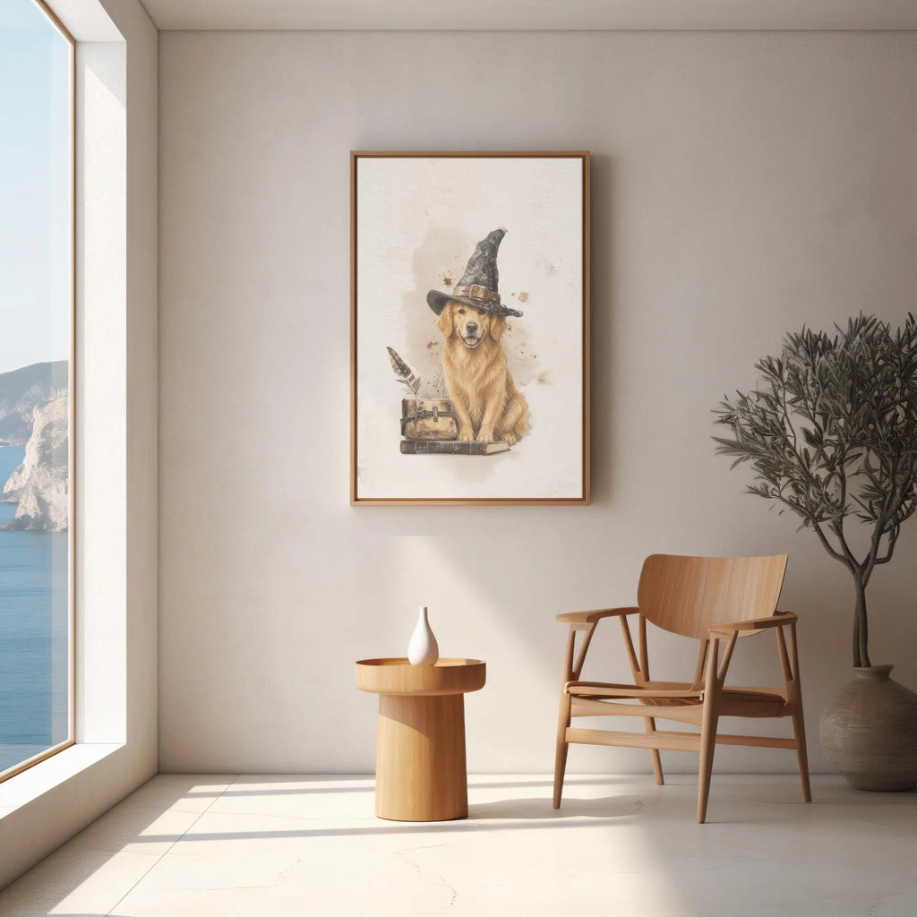 Golden Retriever Witch Poster
