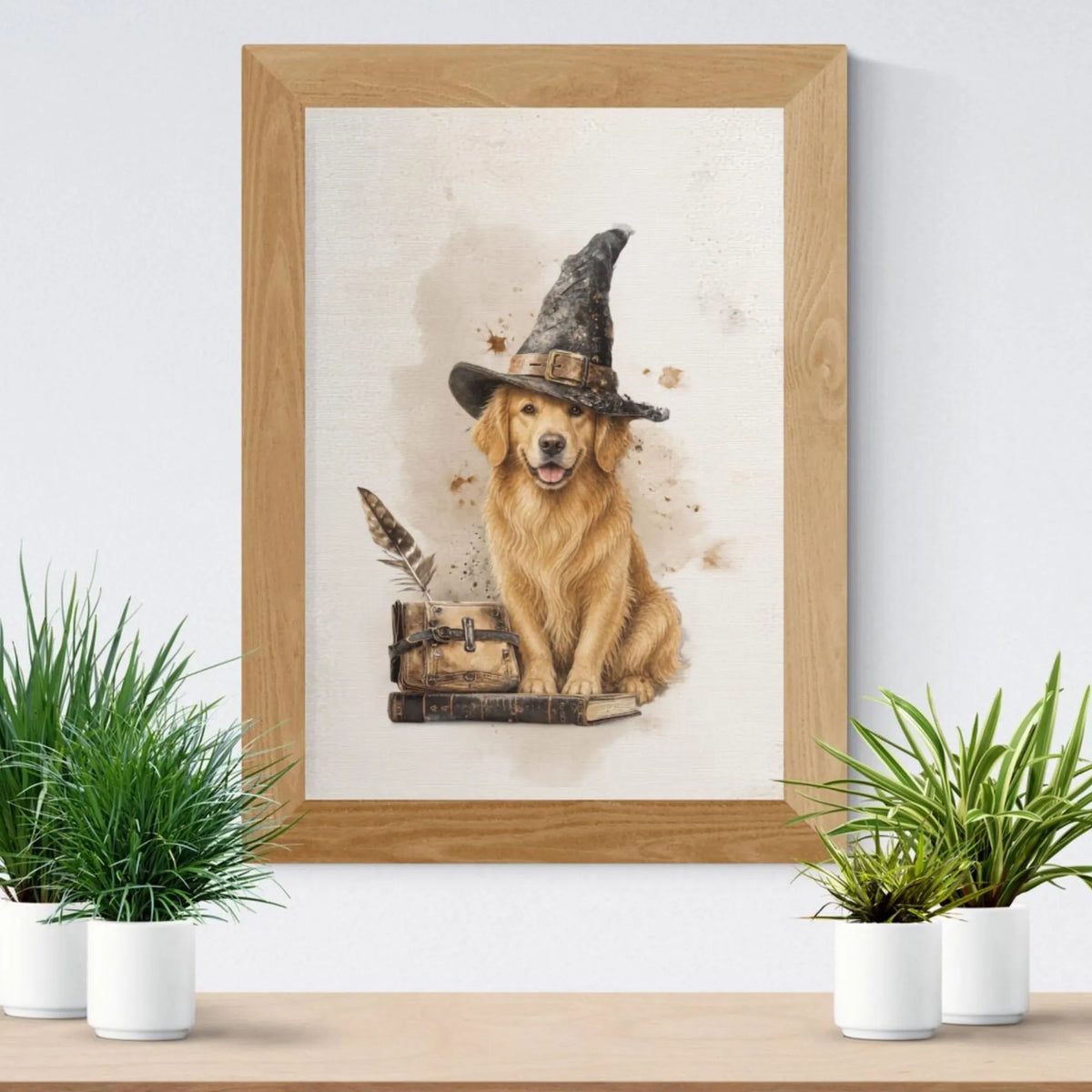 Golden Retriever Witch Poster