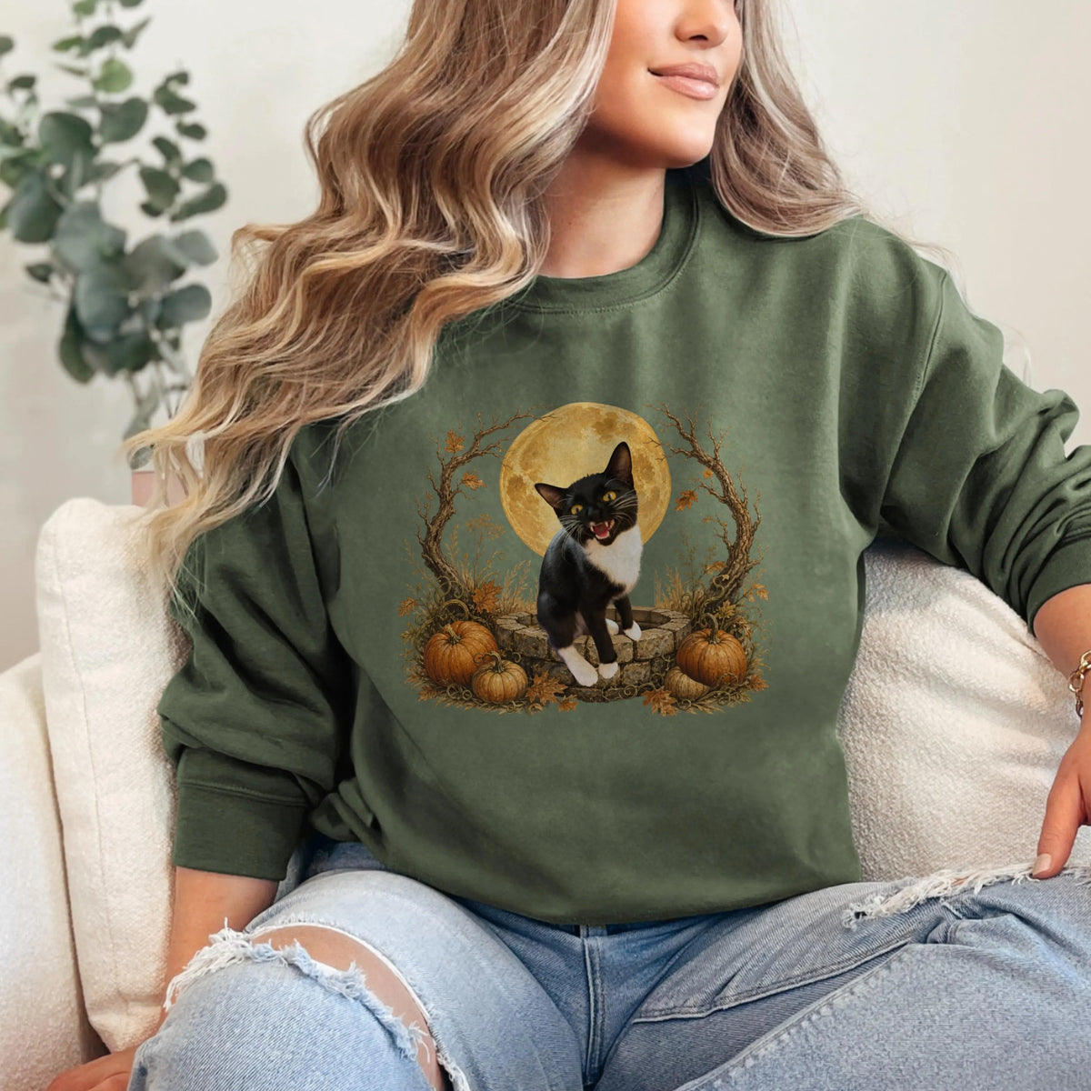Custom Cat Halloween Sweatshirt
