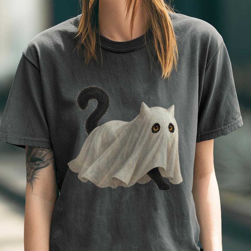 Ghost Cat Halloween Shirt