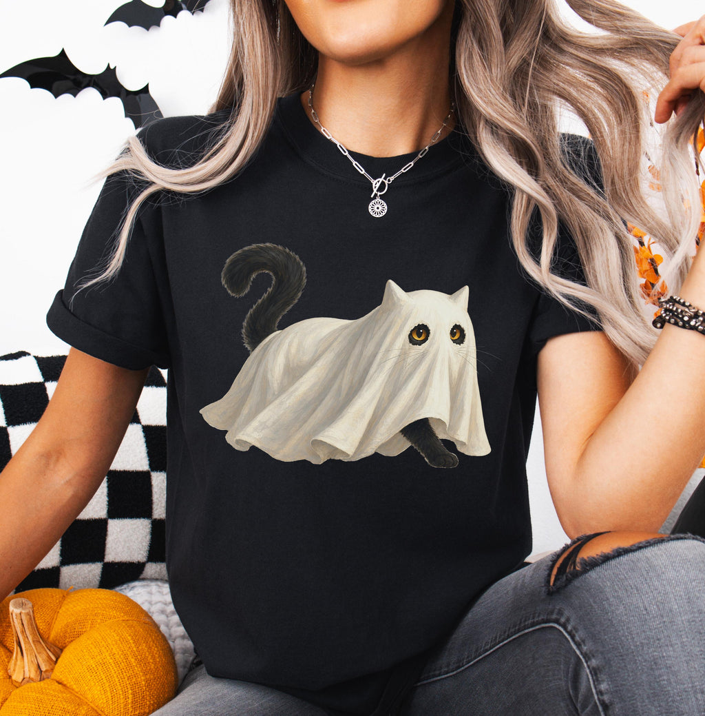 Ghost Cat Halloween Shirt