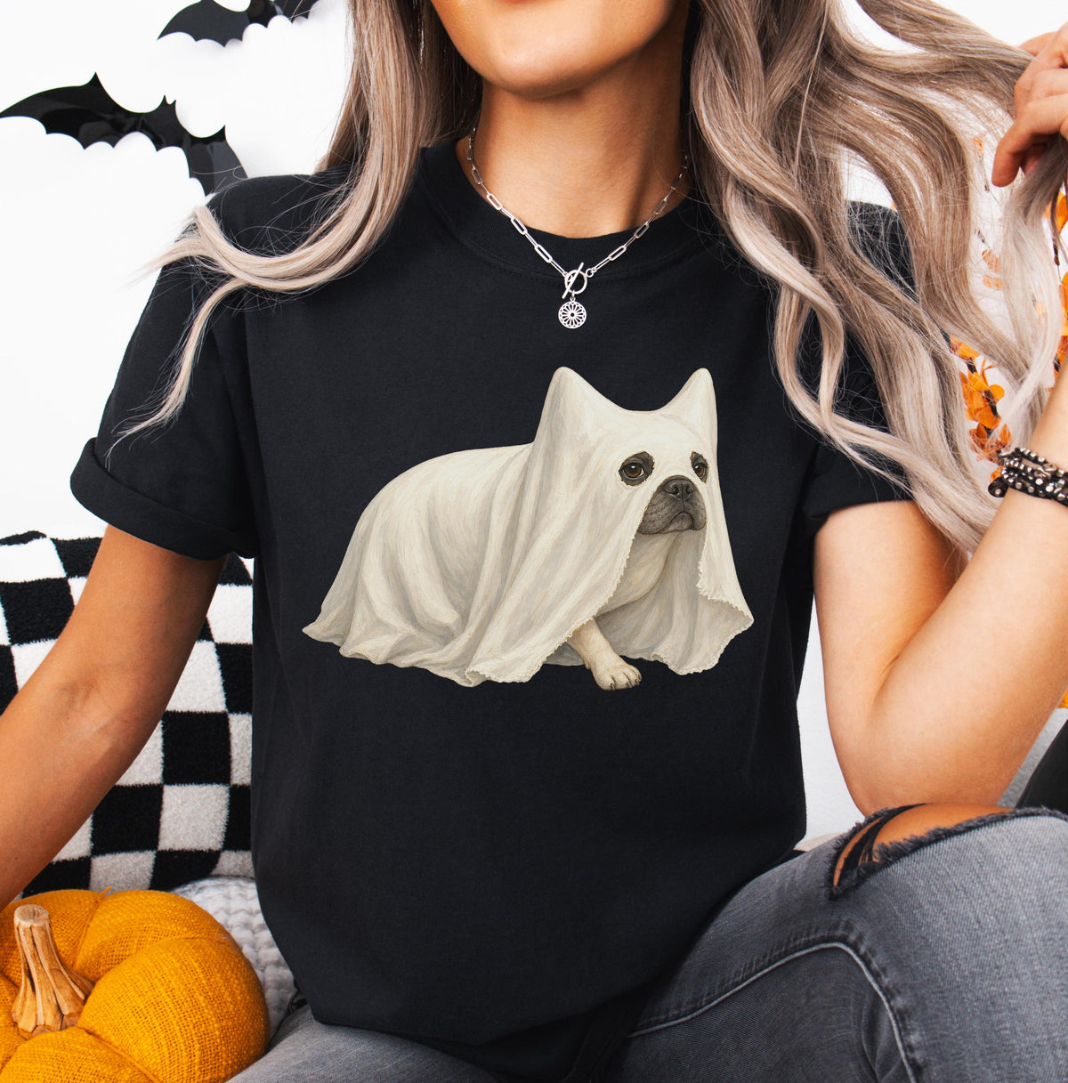 Ghost French Bulldog Halloween Shirt