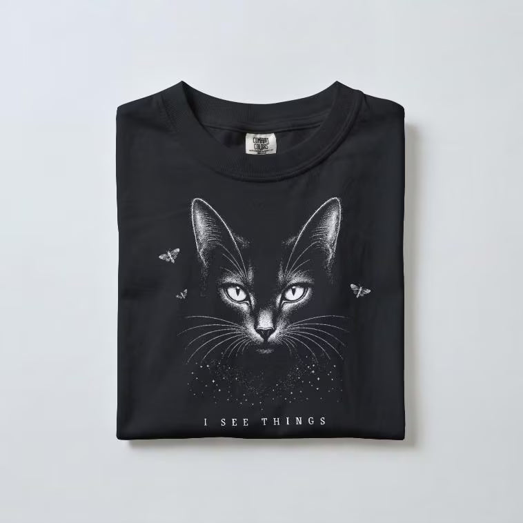 I See Things Black Cat Shirt