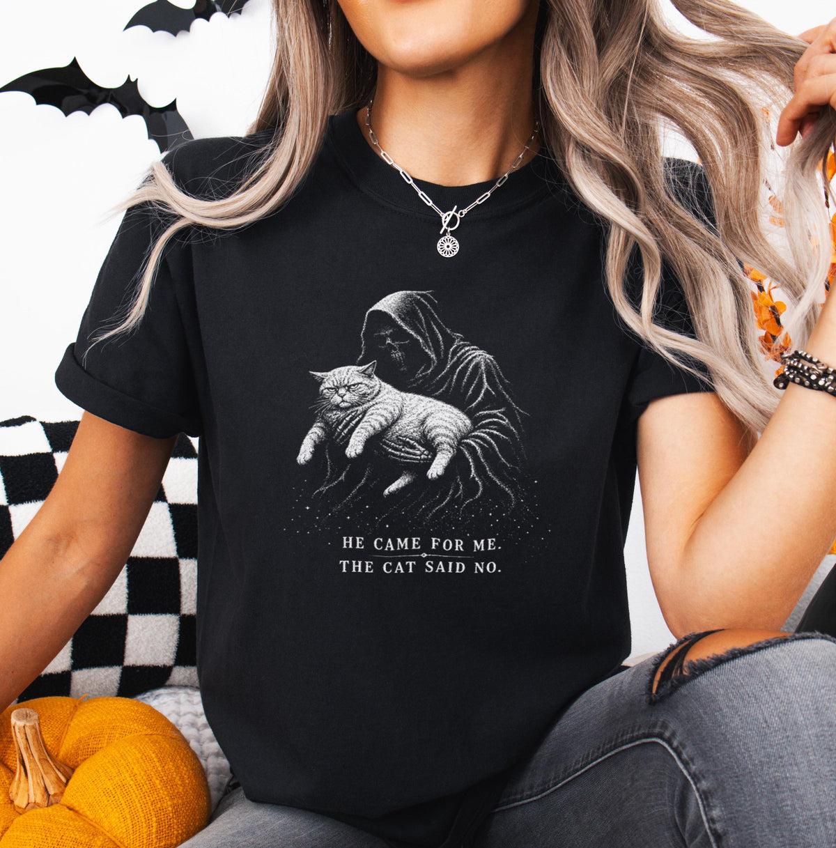 Grim Reaper Cat Halloween Shirt