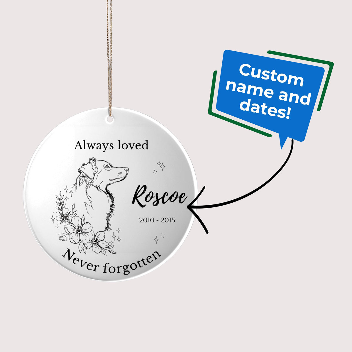 Australian Shepherd Memorial Ornament