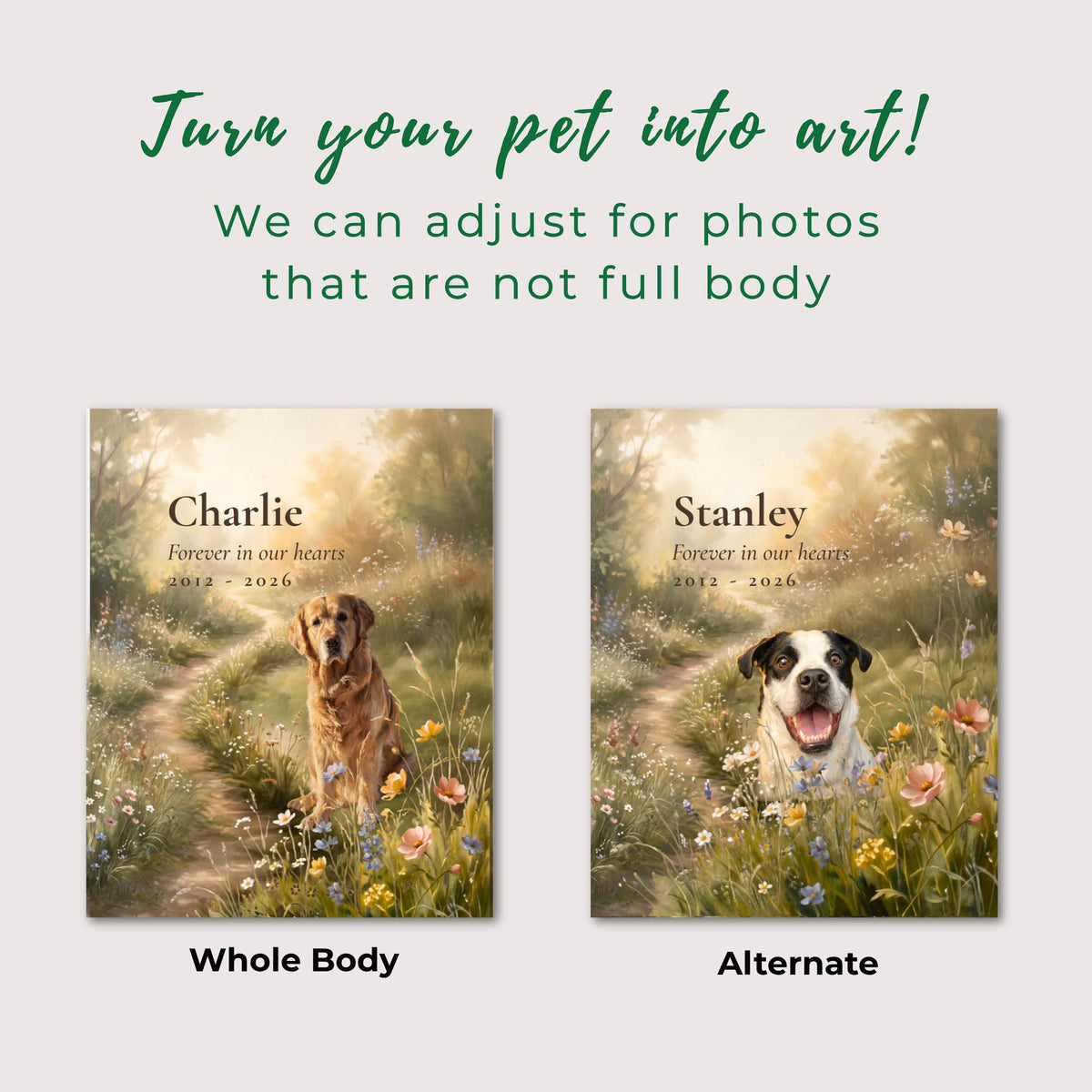 Dog Memorial Wildflower Canvas