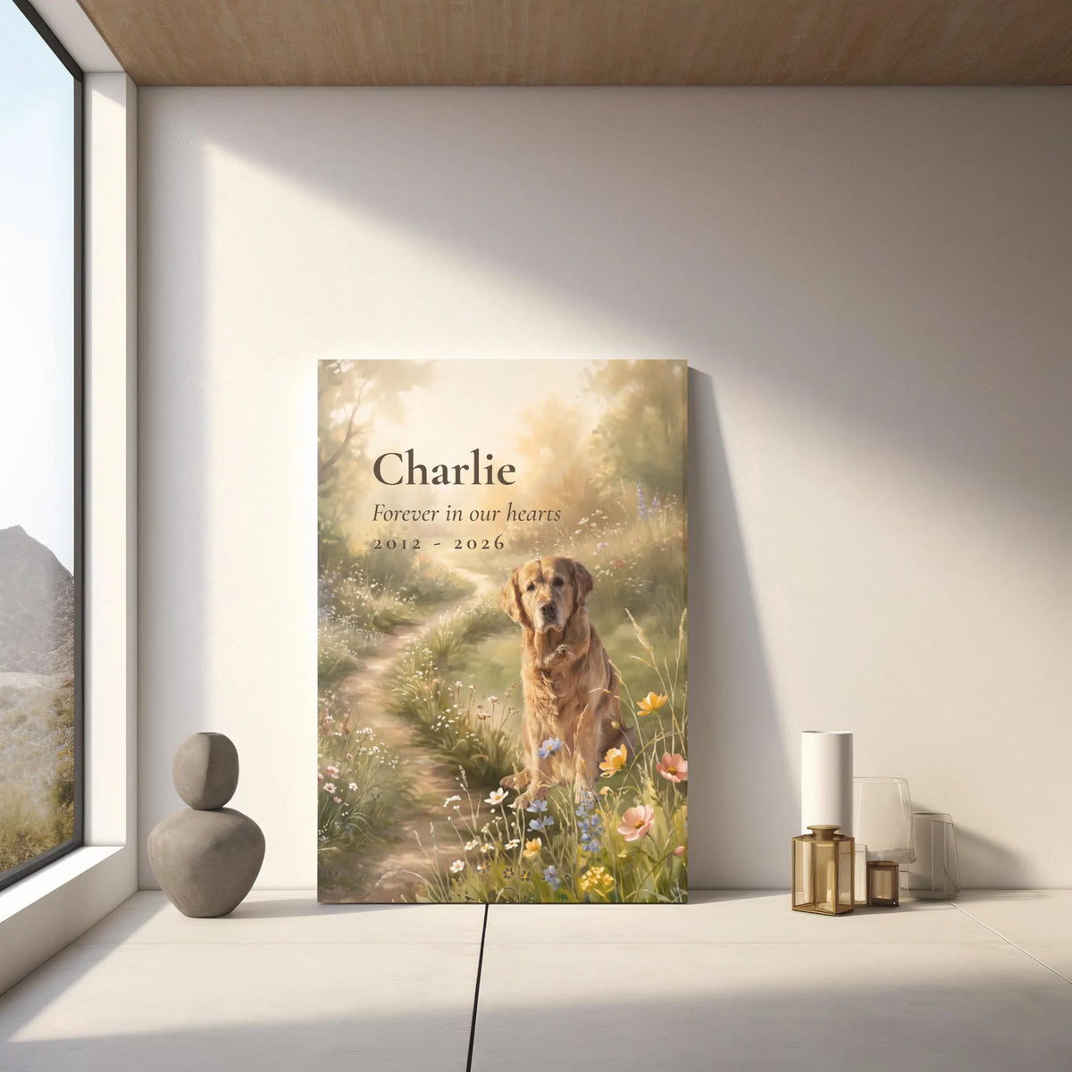 Dog Memorial Wildflower Canvas