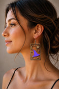 Witch Hat Wooden Halloween Earrings