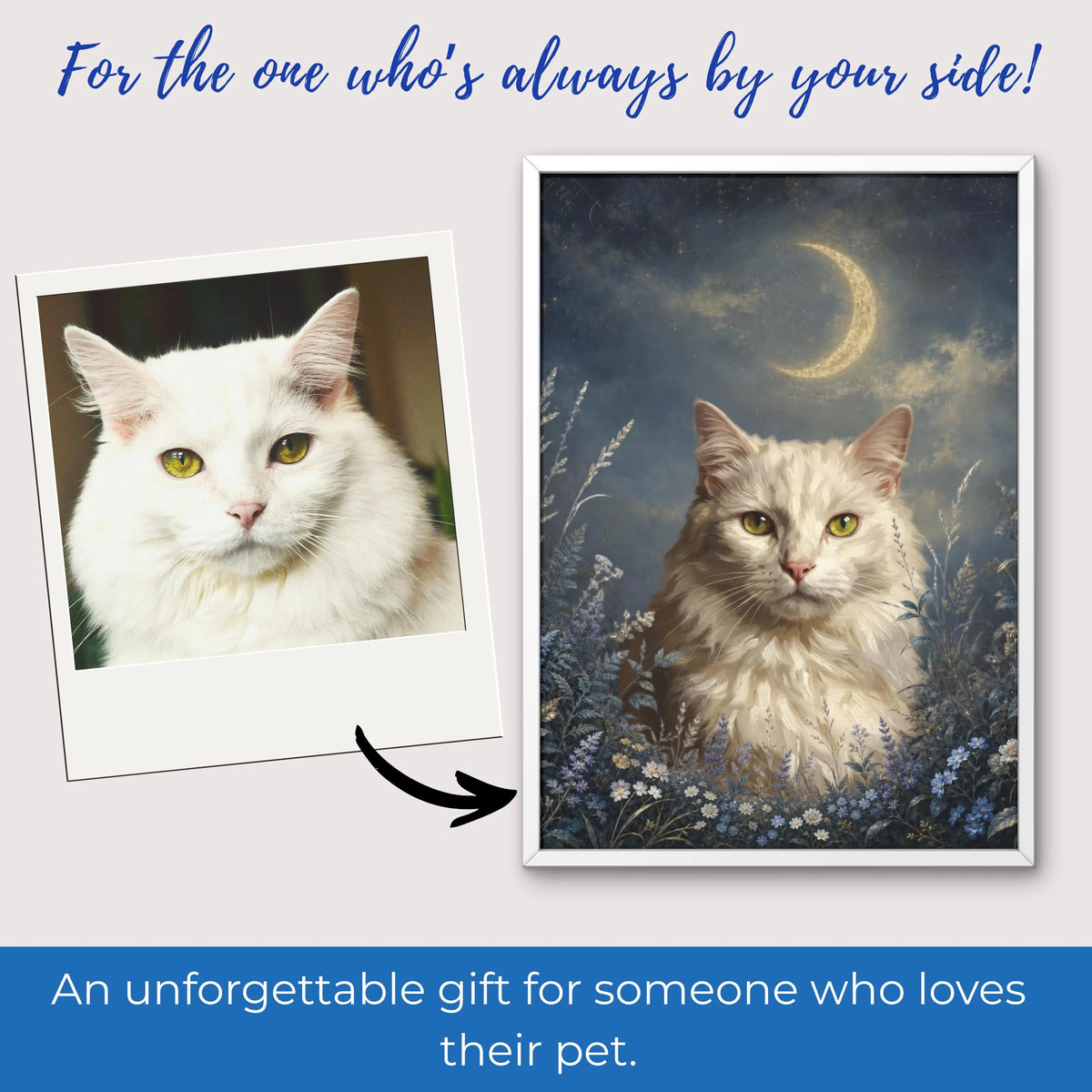 Floral Custom Pet Portrait Canvas