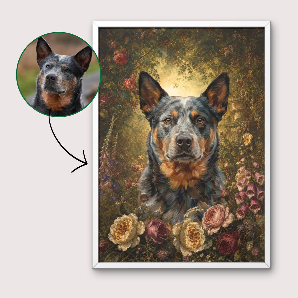 Floral Custom Pet Portrait Canvas