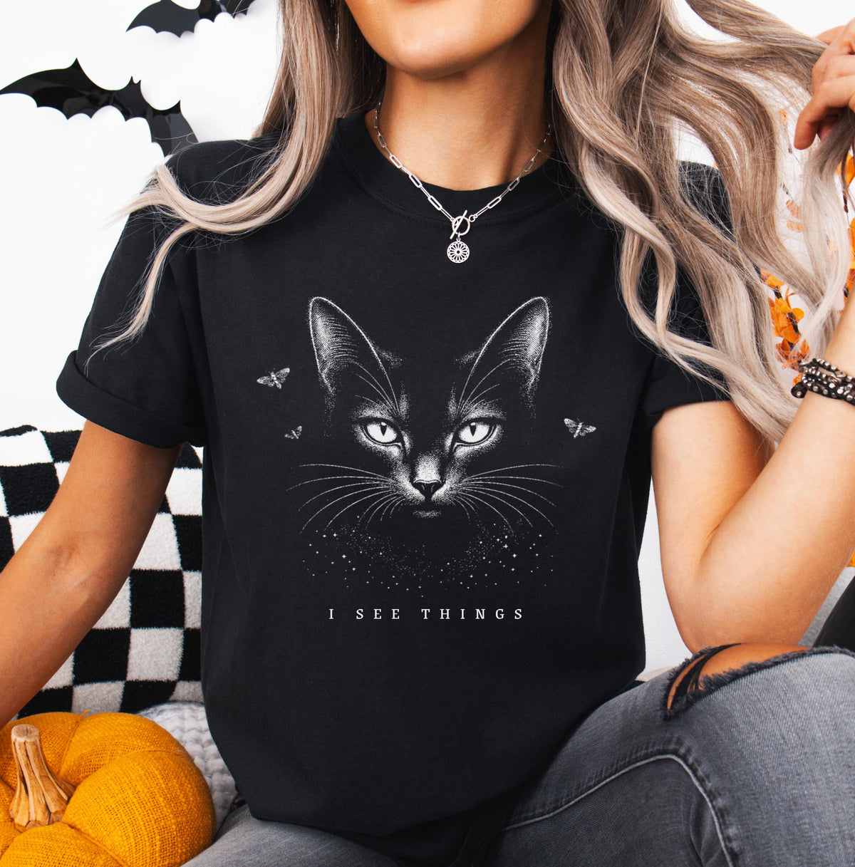 I See Things Black Cat Shirt