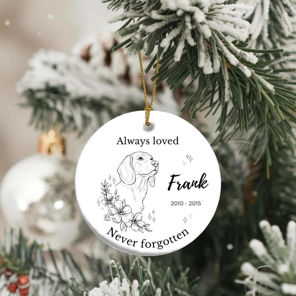 Beagle Memorial Ornament