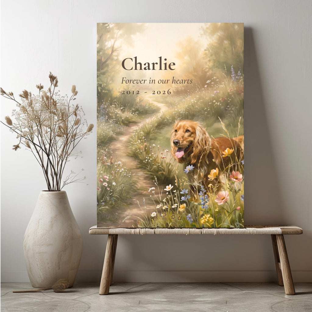 Dog Memorial Wildflower Canvas