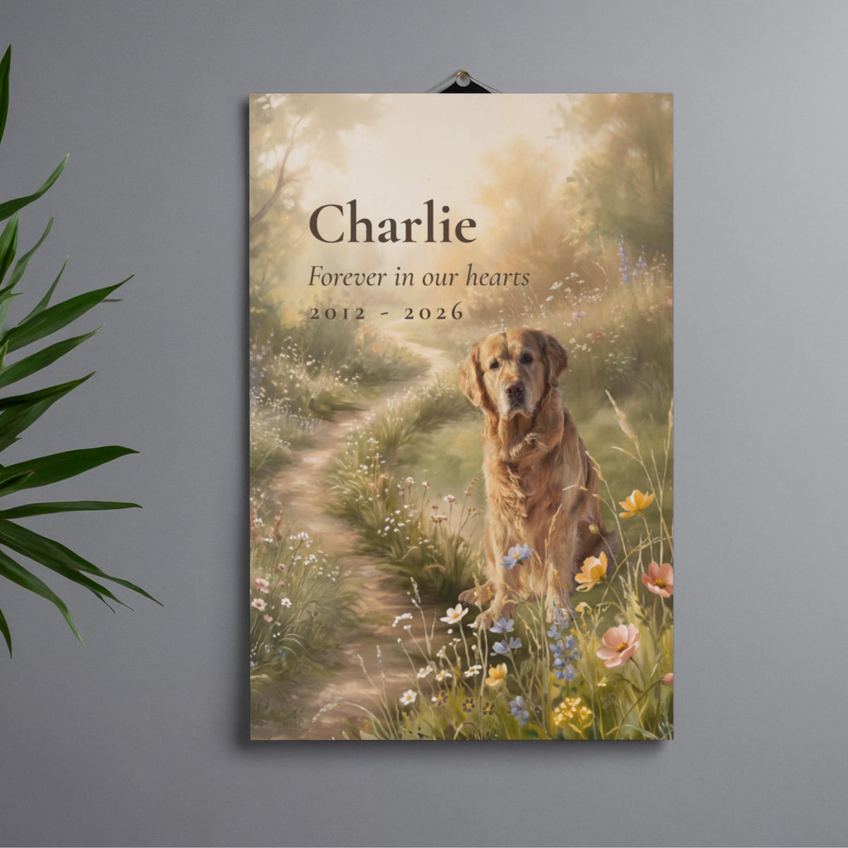 Dog Memorial Wildflower Canvas