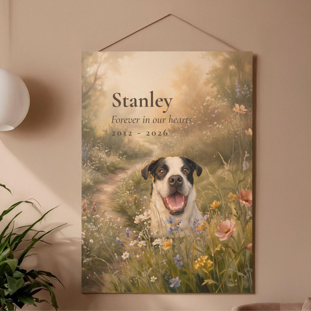 Dog Memorial Wildflower Canvas