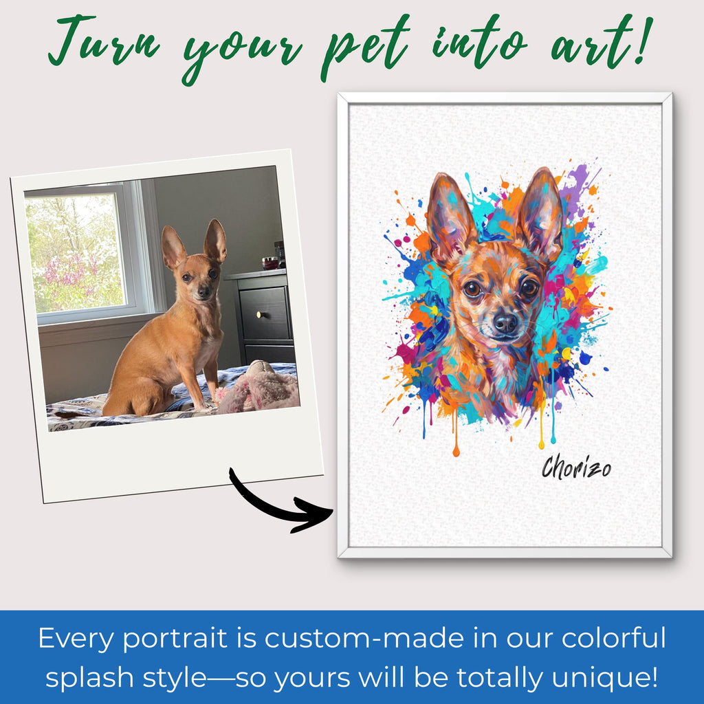 Custom Watercolor Pet Portrait Canvas