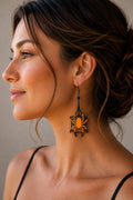 Wooden Halloween Spider Web Earrings