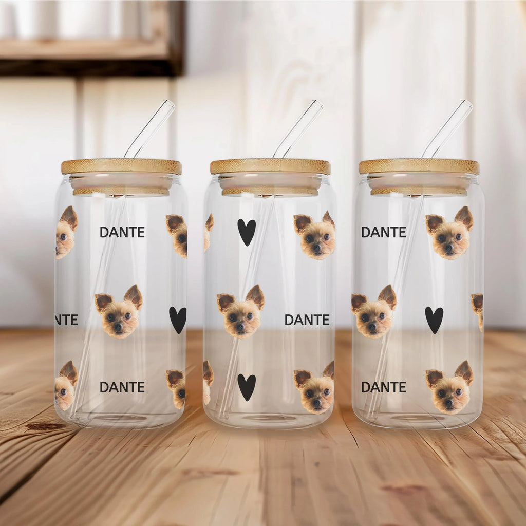 Custom Pet Photo Glass Tumbler