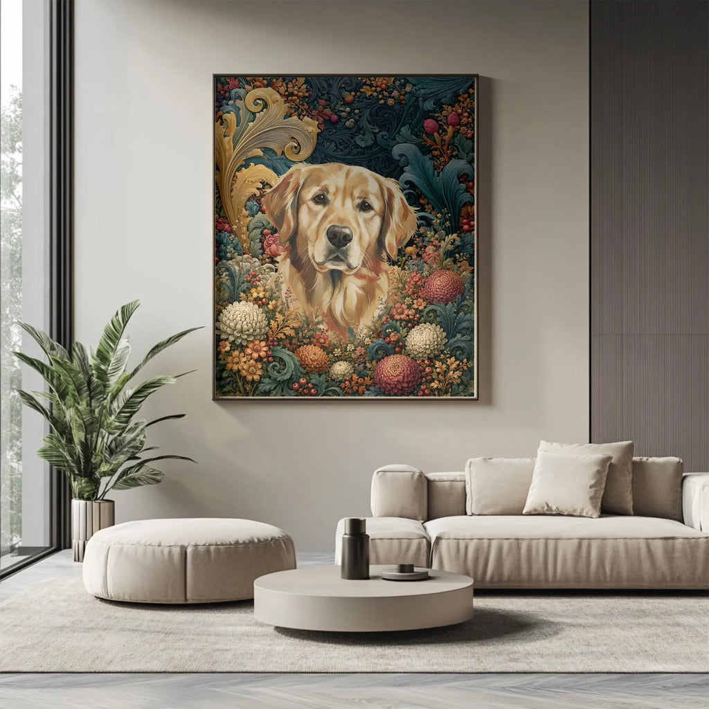 Floral Custom Pet Portrait