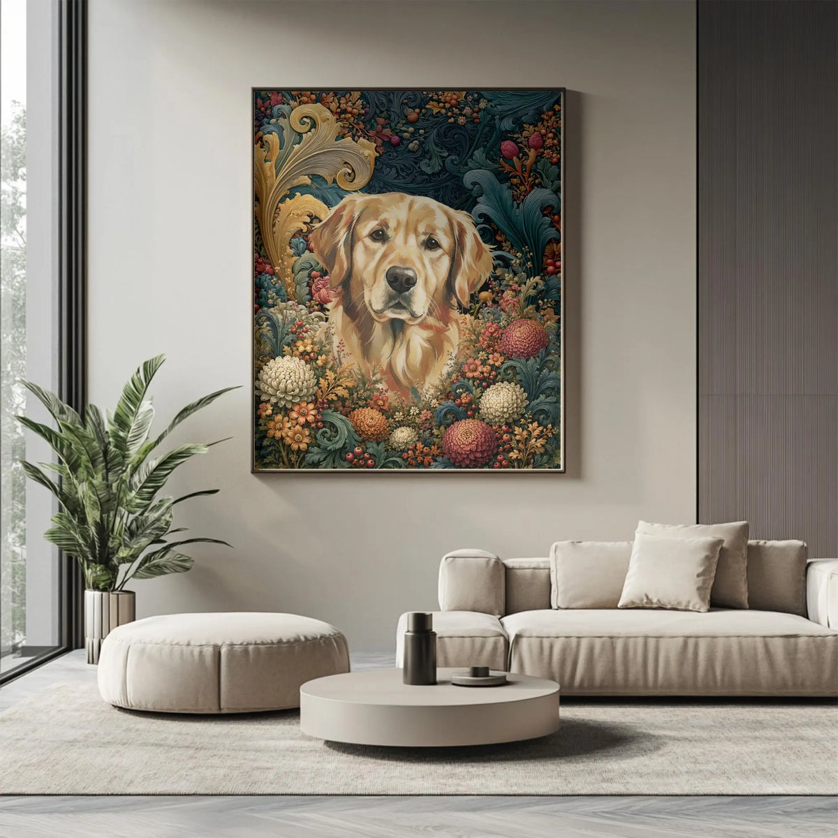 Floral Custom Pet Portrait
