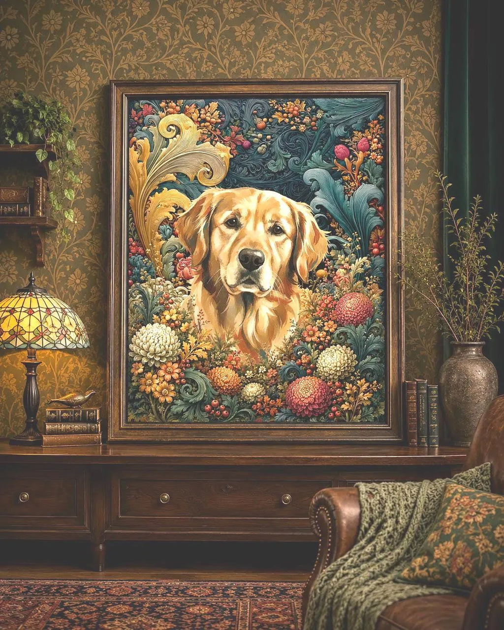 Floral Custom Pet Portrait