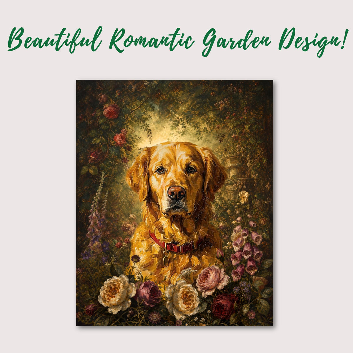 Floral Custom Pet Portrait Canvas