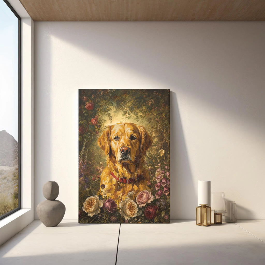 Floral Custom Pet Portrait Canvas