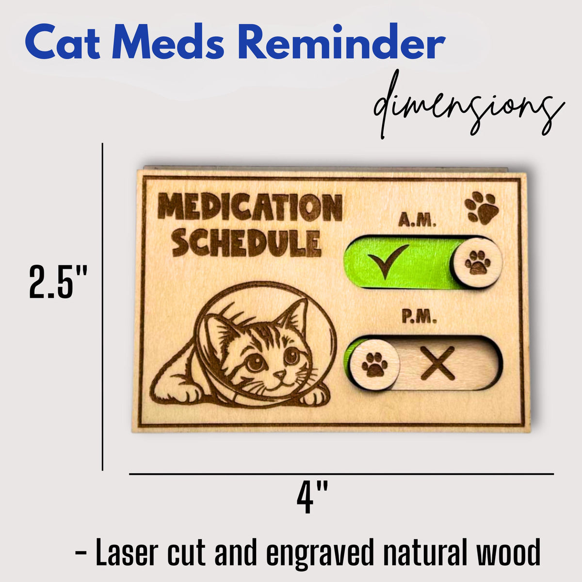 Cat Medication Reminder Fridge Magnet