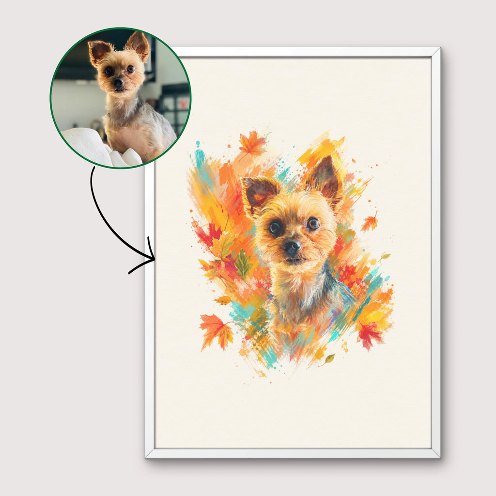 Custom Fall Watercolor Pet Poster