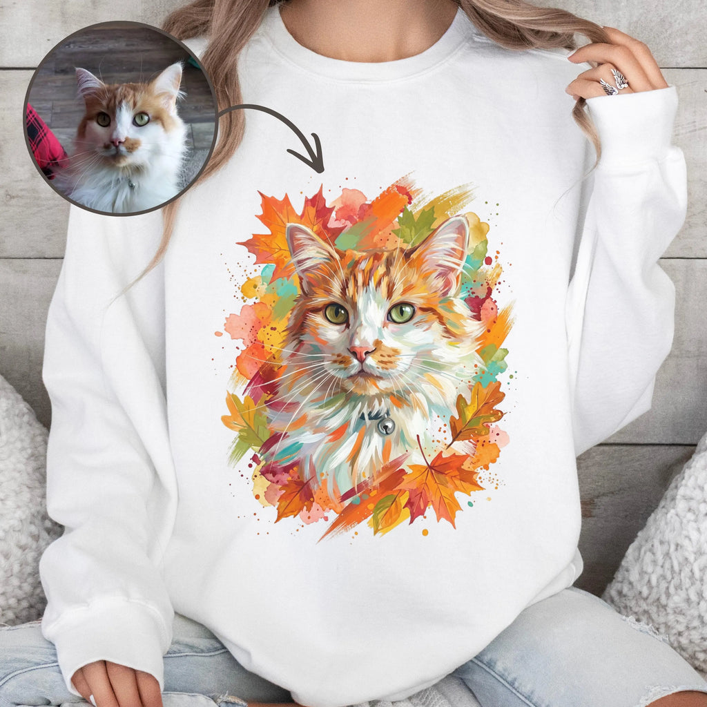 Custom Fall Pet Portrait Sweatshirt