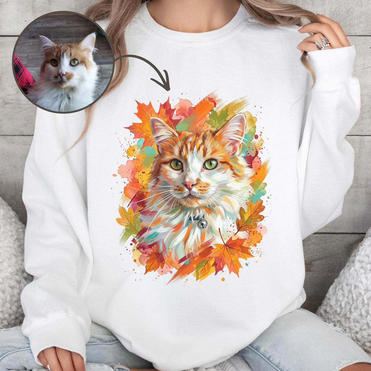 Custom Fall Pet Portrait Sweatshirt