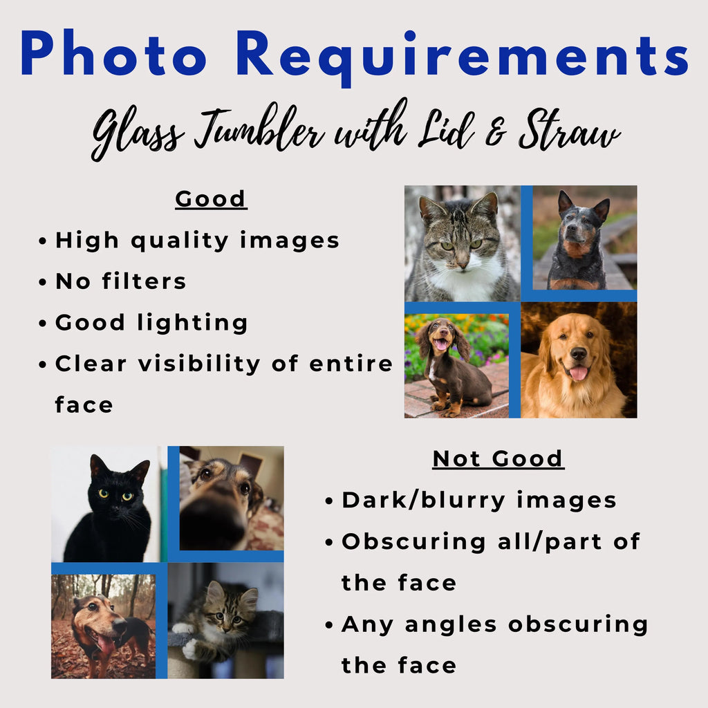 Custom Pet Photo Glass Tumbler