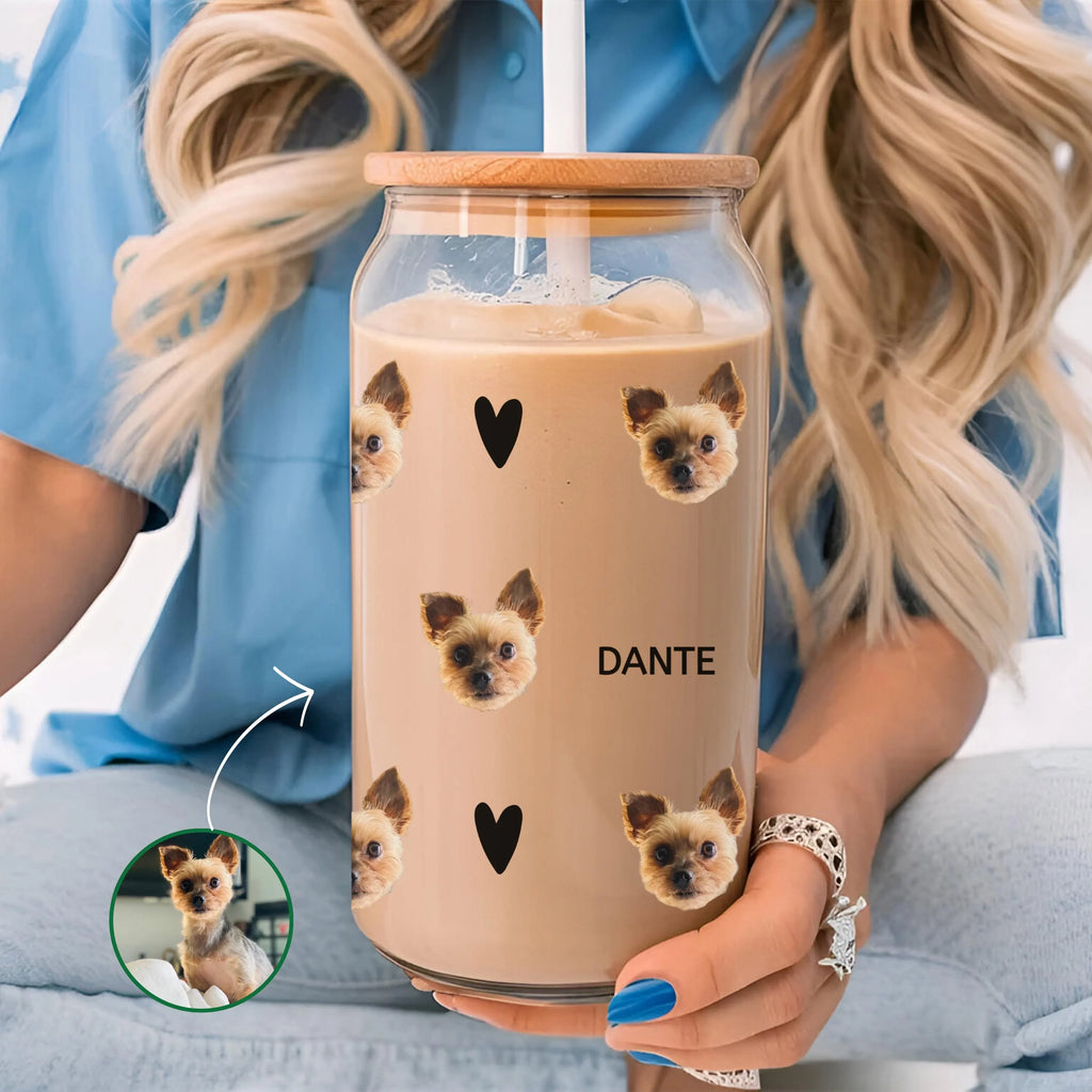 Custom Pet Photo Glass Tumbler