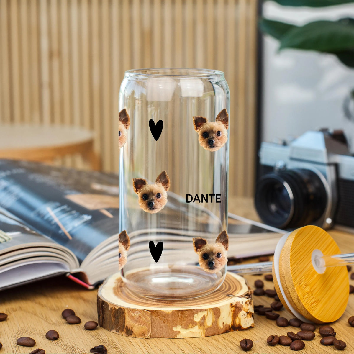 Custom Pet Photo Glass Tumbler