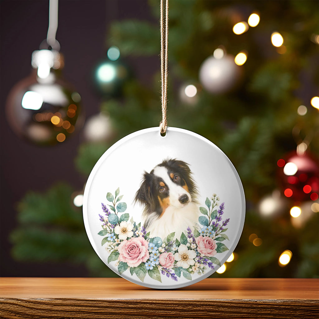 Floral Custom Cat Photo Ornament