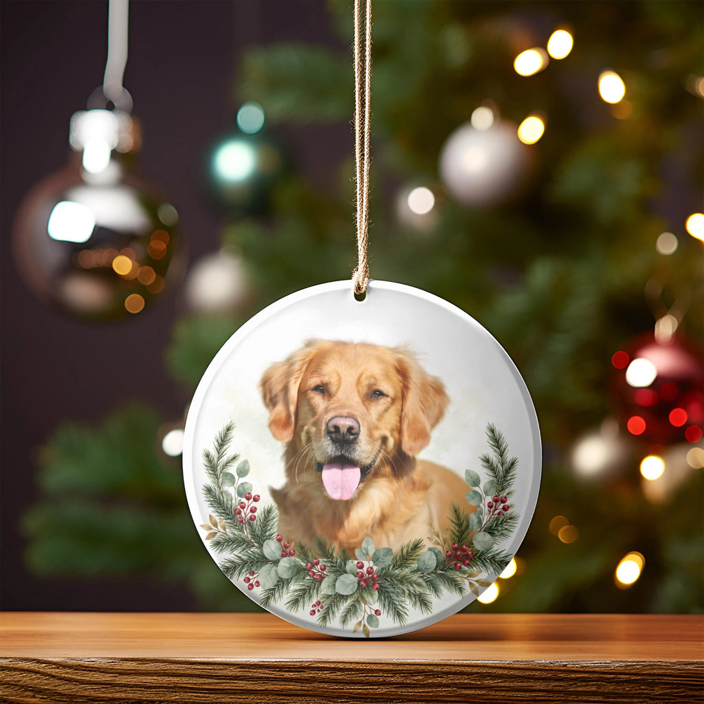 Custom Pet Photo Christmas Ornament