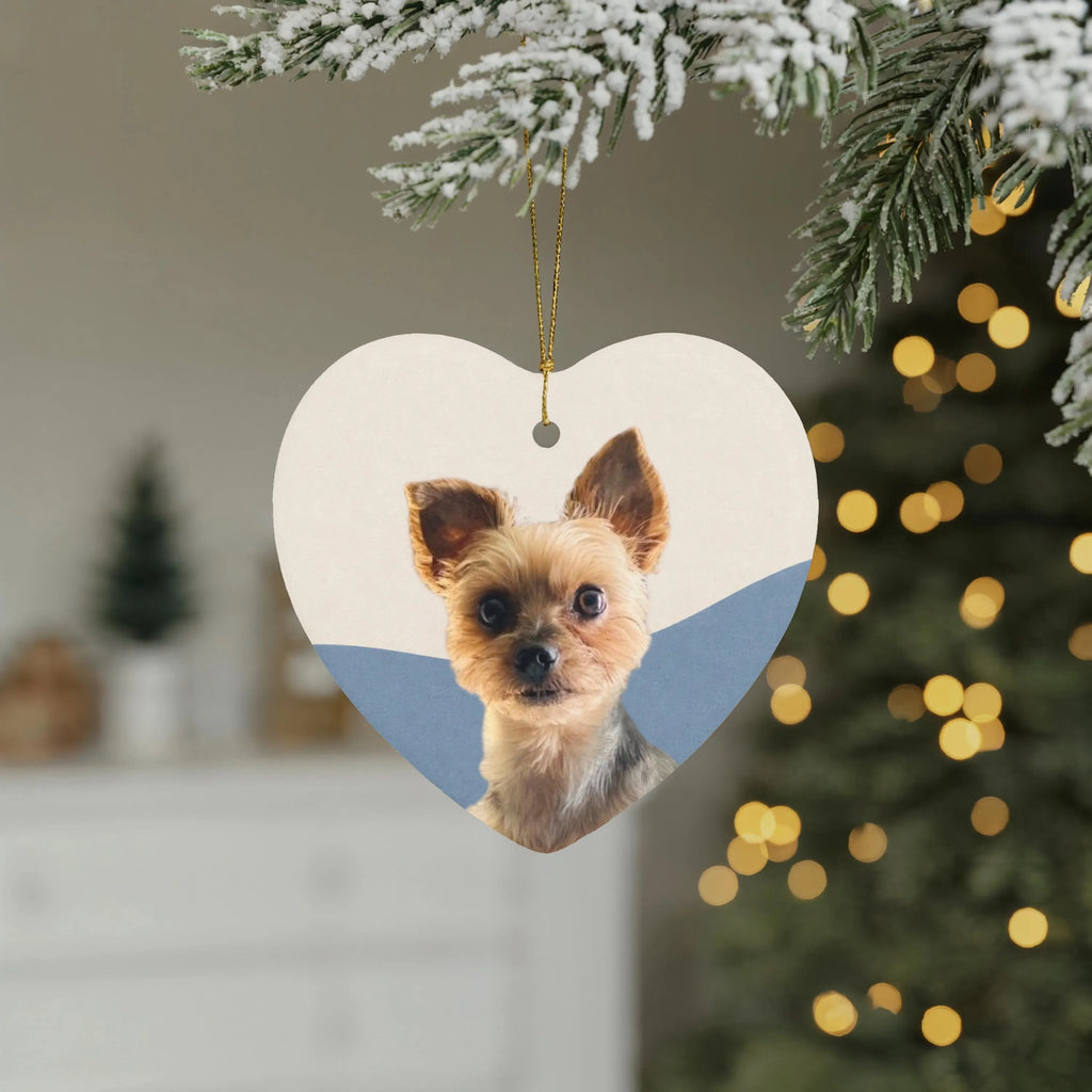 Minimal Pet Photo Heart w/Back Personalization
